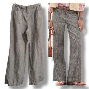 Sundance Andover Wide Leg Linen Cotton Pants Size 8